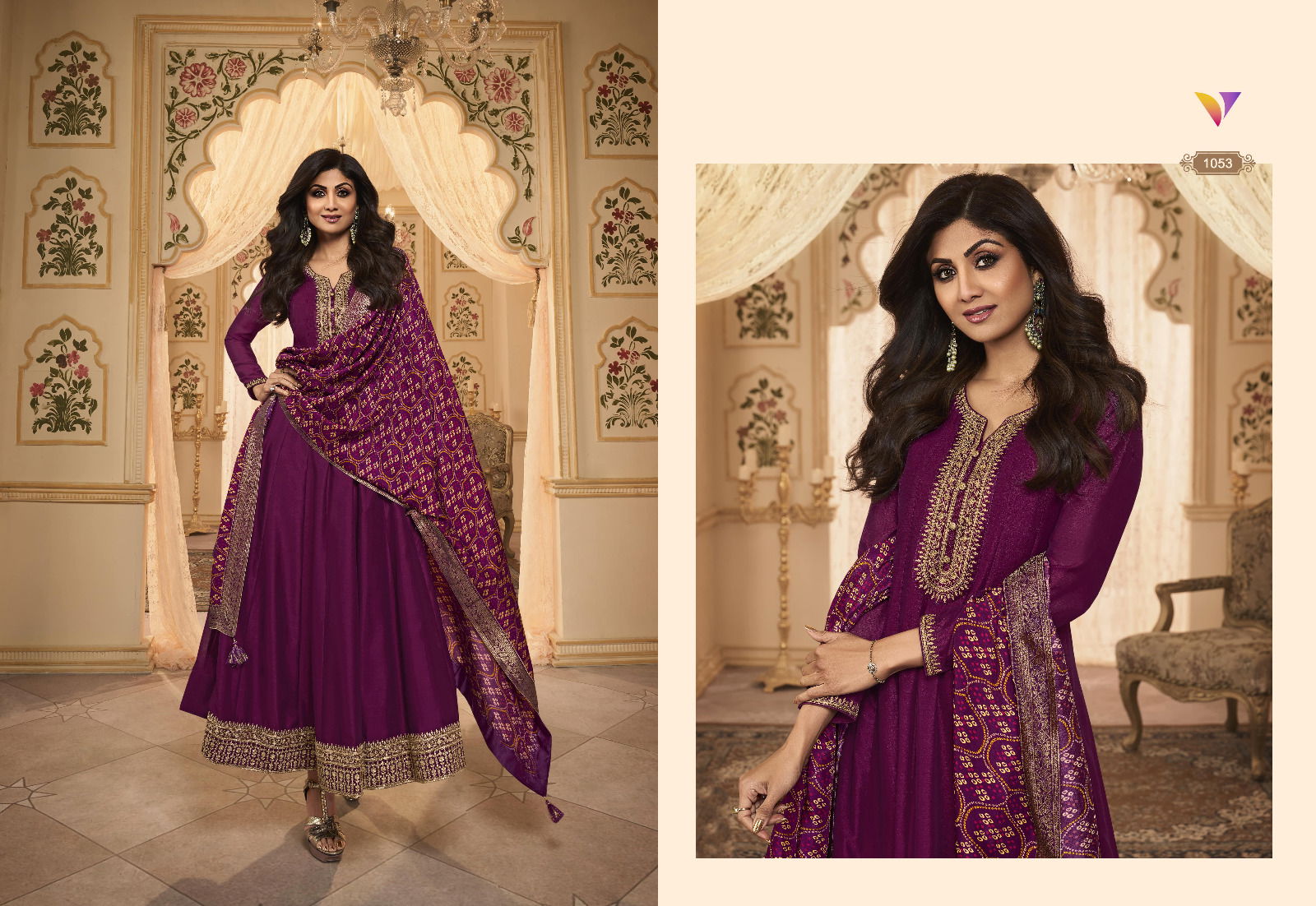 Shilpa 10 By Viradi Silk Embroidery Long Anarkali Readymade Suits Wholesale Online
